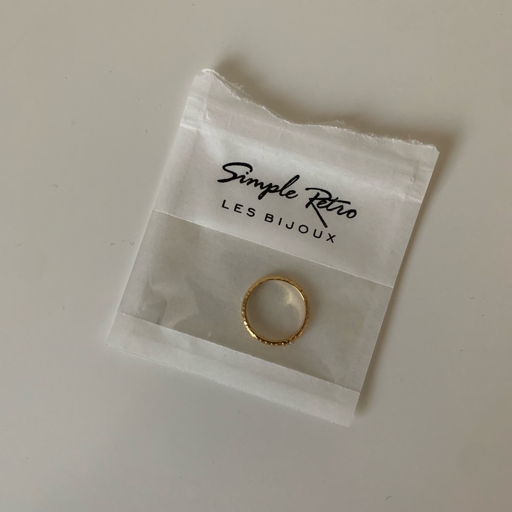 Simple Retro Les Bijoux Gold Stacking Ring